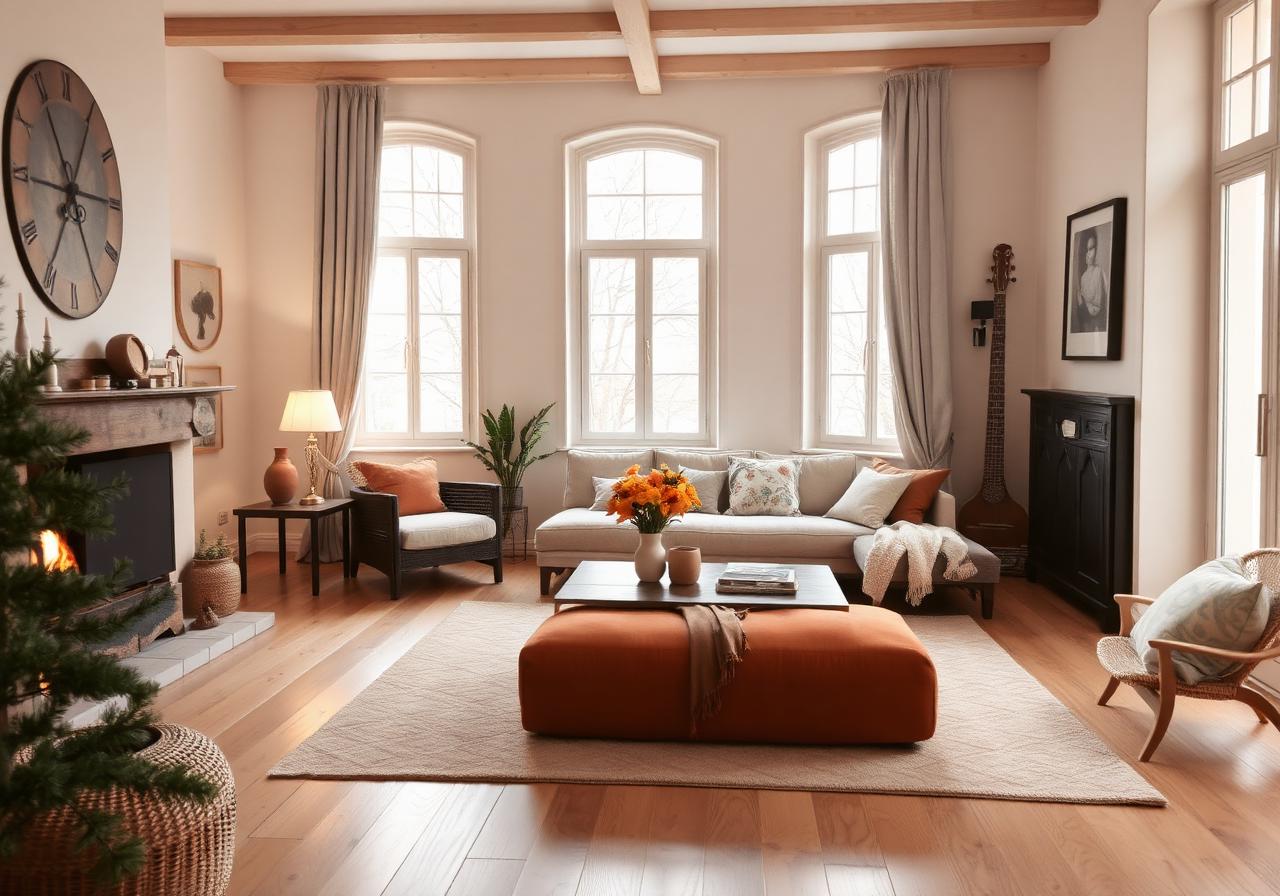 Intérieur confortable d'une maison bien isolée